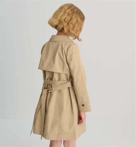 Kids' Trench Coat Beige Cotton Gabardine | DIOR