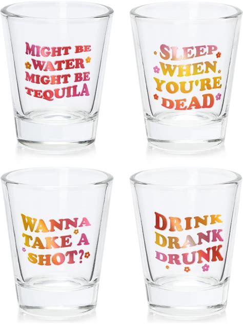 Amazon.com | Nefelibata Funny Retro Shot Glasses 1.5 oz Cute Shot Glass ...