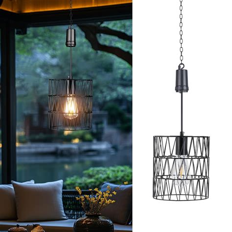 Livinlarge Battery Operated Chandelier, Battery Hanging Pendant Light ...