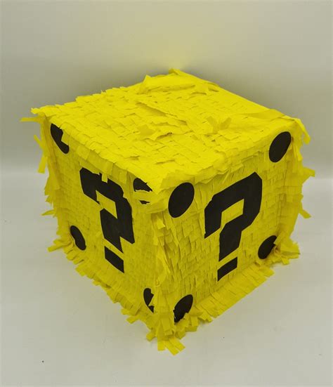 Mystery Block Piñata - Mario Bros - Question Block Cube - Etsy