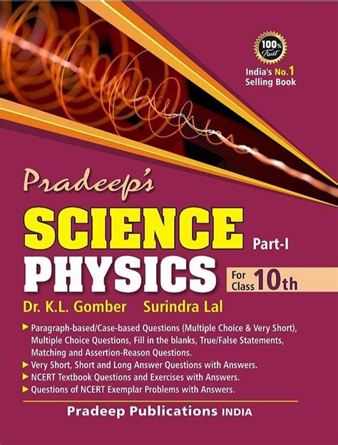 Pradeeps Science Physics For Class 10th Part-I ,Dr.K.L.Bomber Surindra ...