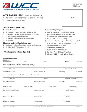 Wcc College Online Application Form - Fill Online, Printable, Fillable ...