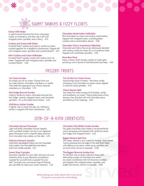 American Girl Charlotte menus in Charlotte, North Carolina, United States