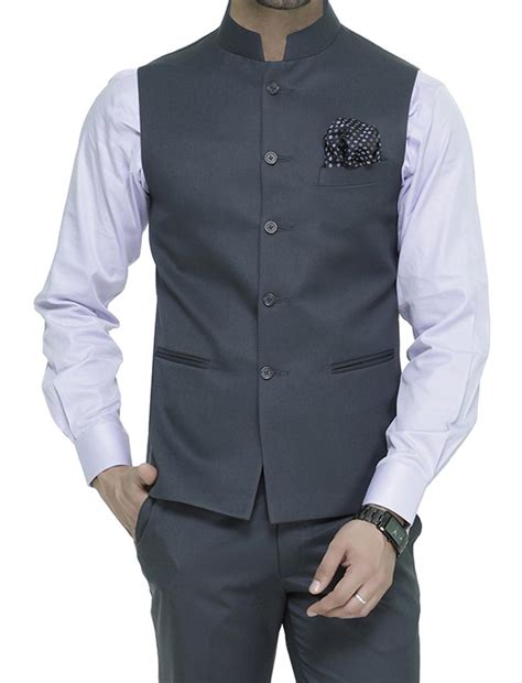 Buy MANQ Men's Band Collar Slim Fit Formal/Party Waist Coat at Amazon.in