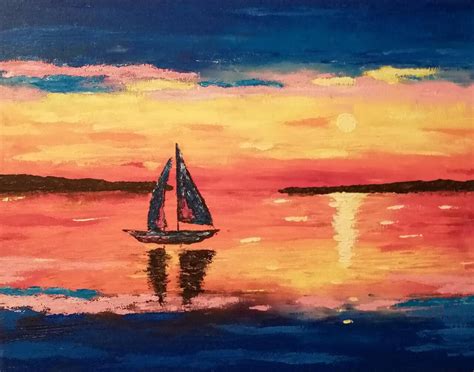 Acrylic Painting Sailing Boat Tutorials 的图像结果