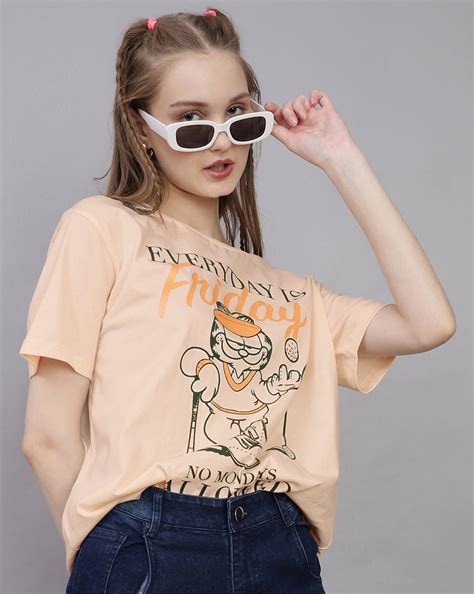 Garfield Printed Oversized Tshirt For Women – Free Authority
