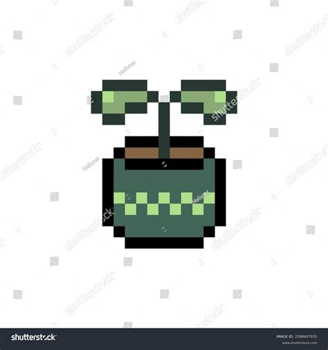 Sprout Plant Retro Pixel Art Stock Vector (Royalty Free) 2598407035 ...