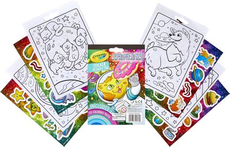 Buy Crayola Sticker Activity & Coloring Pad, Cosmic Cats, 25 Cat ...