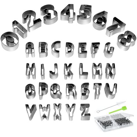 Buy Alphabet & Number Cookie Cutters Sets of 35 Pieces Mold Tools for ...