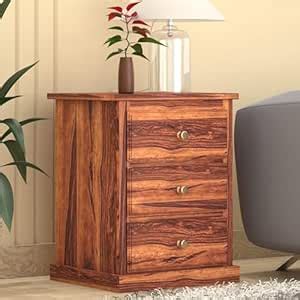 Yoobure Solid Sheesham Wood Bedside Table for Bedroom | Wooden Bed Side ...