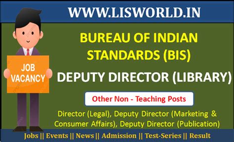 Recruitment for Deputy Director (Library) at Bureau of Indian Standards ...