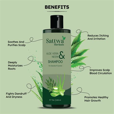 Sattwa Herbals Aloe Vera Neem Shampoo - Anti-Dandruff & Hair Strengthe