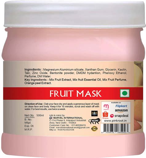 Buy PINK ROOT FRUIT MASK ENRICHED WITH ORANGE PEEL EXTRACT 500GM Online ...