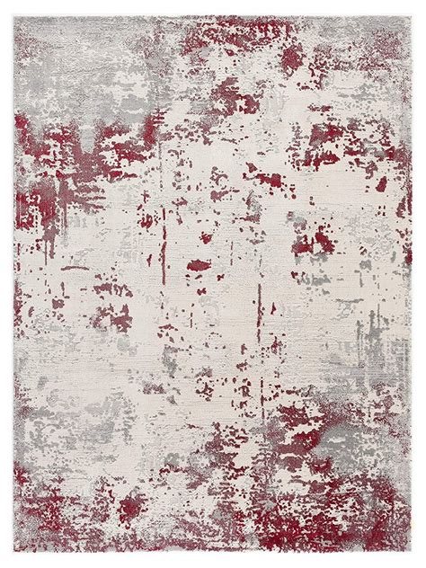 6' x 9' Red Abstract Dhurrie Rectangle Area Rug
