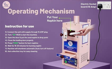 Relycure®⇒VP Industries (SMALL-100 Pad Per Day) Sanitary Napkin Burning ...