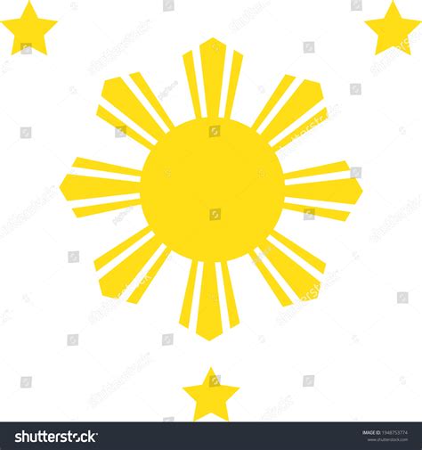 Philippine Flag Sun And Stars