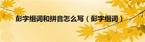 彭_彭字的拼音,意思,字典释义 - 《新华字典》 - 汉辞宝