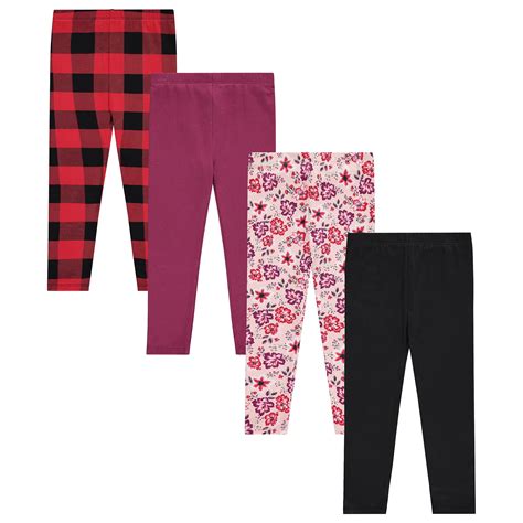 Girls 4-Pack Fleece Lined Leggings - Walmart.com