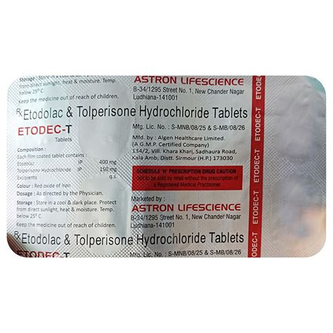 Etodec-T Tablet 10's | Uses, Side Effects, Price | Apollo Pharmacy