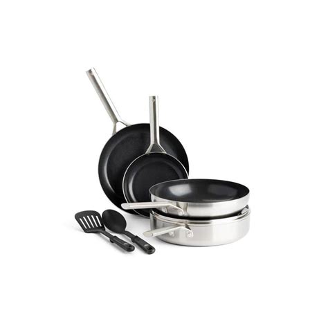 Buy Tri-Ply 7-Piece Stainless Steel Ceramic Nonstick Cookware Set ...