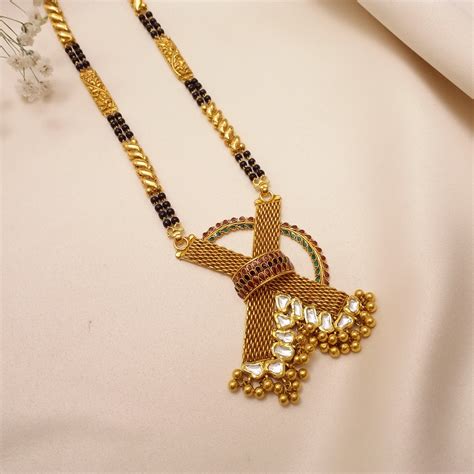 Buy Aadyanta Long Gold Mangalsutra 22 KT yellow gold (40.48 gm ...