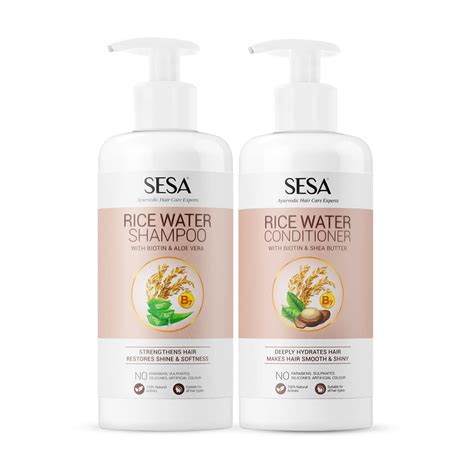 Sesa Rice Water Hair Smoothening Combo - Shampoo + Conditioner : Amazon ...
