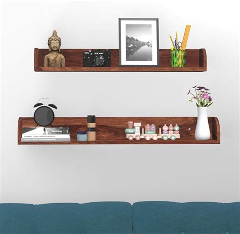 Chetan Interiors Solid Sheesham Wood Floating Shelves Wall Mounted ...