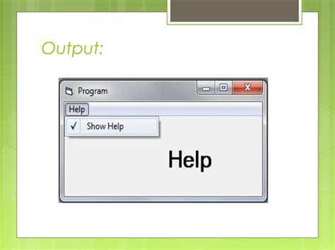 Image result for Menu Visual Basic