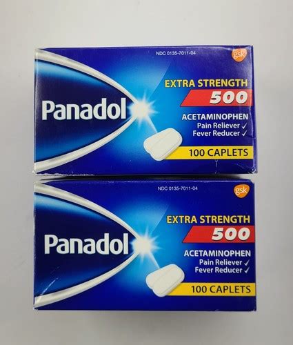 2x Panadol Extra Strength 500mg 100 Caplets Exp | Ubuy India