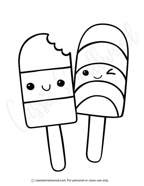 Rainbow Popsicle Coloring Pages