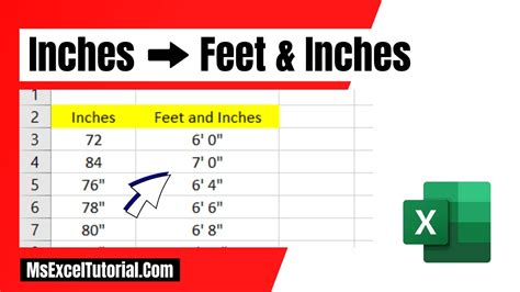 How to Convert Inches to Feet and Inches in Excel - YouTube
