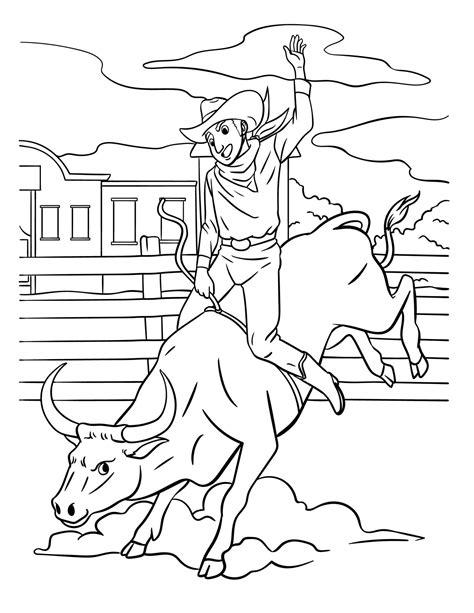 Bronc Riding Coloring Pages
