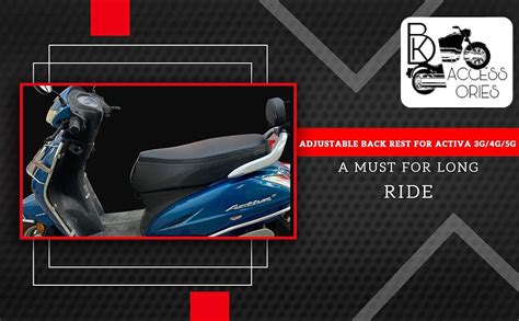 B.K Accessories Back Rest Heavy Strong Material Black for Activa Scooty ...