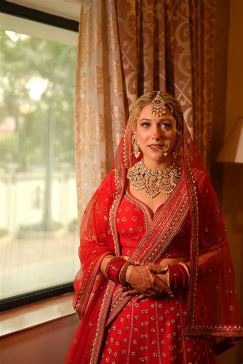 BRIDE: SARAH KELLY IN CUSTOM BRIDAL LEHENGA – Miku Kumar