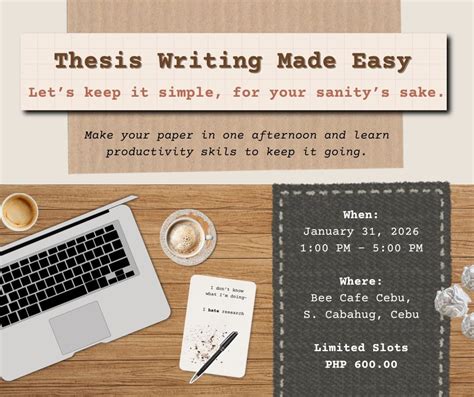 Thesis Writing Made Easy, Bee Cafe Cebu, 31 January 2026 | AllEvents