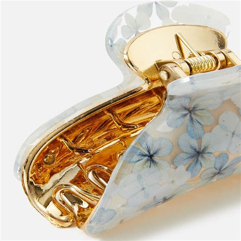 Accessorize London Women's Blue Floral Resin Claw Clip - Accessorize India