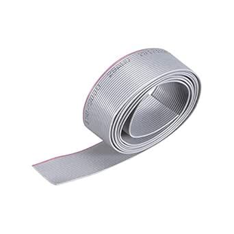 uxcell Flat Ribbon Cable Wire 1m/3.3ft Length 1.0mm Pitch 20 Pins Gray ...