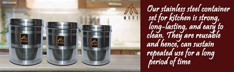 Buy MUKE® stainless steel dabba kitchen storage Container set food ...