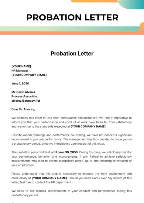 Probation Letter Template - prntbl.concejomunicipaldechinu.gov.co