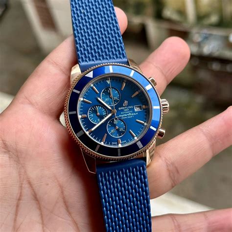 Breitling SuperOcean Heritage B01 Chronograph Blue – ShahStore