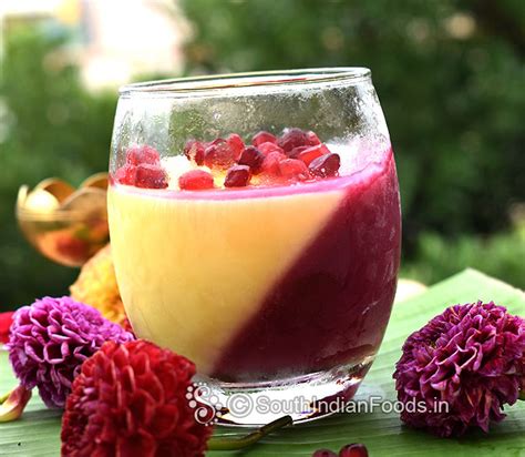 Pomegranate custard pudding-How to make-Step by step photos