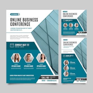 Webinar template online business conference flyer | Premium Vector