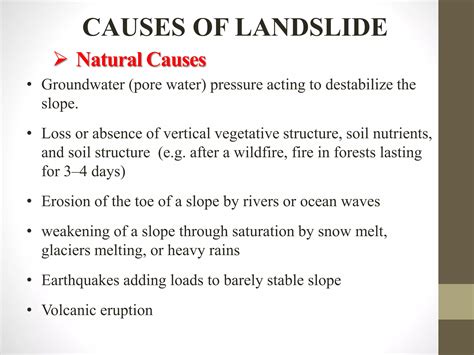 Landslides Causes and Prevention ppt | PPTX