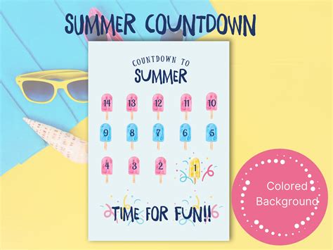 Countdown to Summer: Printable Summer Countdown Last Day of School ...