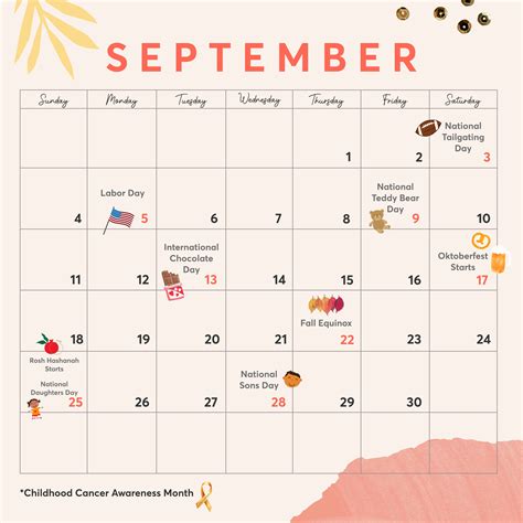 September Calendar With Holidays