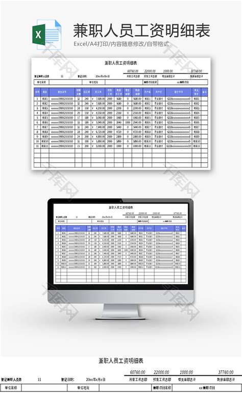 企业工厂兼职计件工资Excel模板下载-包图网