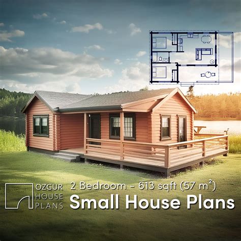 2 Bedroom Single Story Small House Plan Modern Architectural Design ...