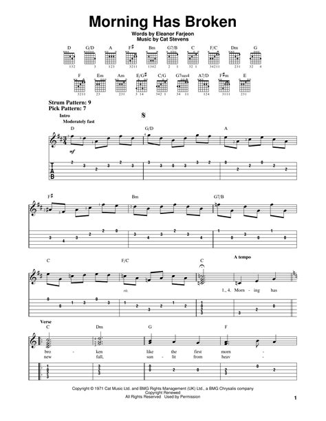 Morning Has Broken by Cat Stevens - Easy Guitar Tab - Guitar Instructor