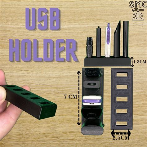 3D Printable USB Holder for 5 USB Sticks STL - Etsy