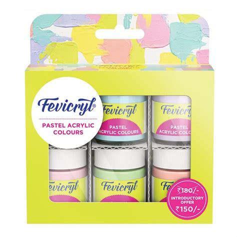 Fevicryl Pastel Acrylic Colours 6x15ML – PAPERQUIRKS STATIONERY
